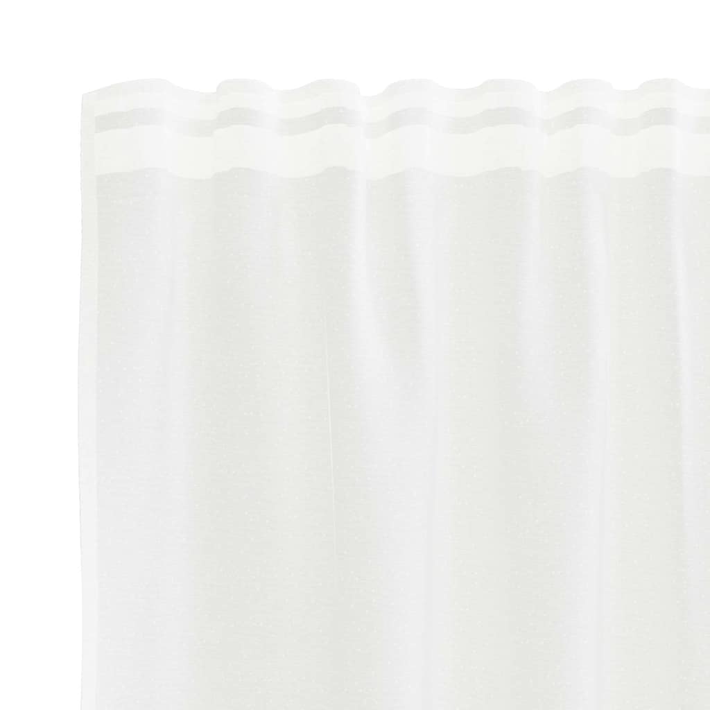Lace Curtain with Curtains White 300x80cm Polyester